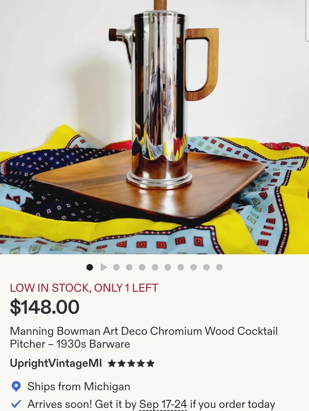 Art Deco 1930s Manning Bowman Cocktail Mixer.